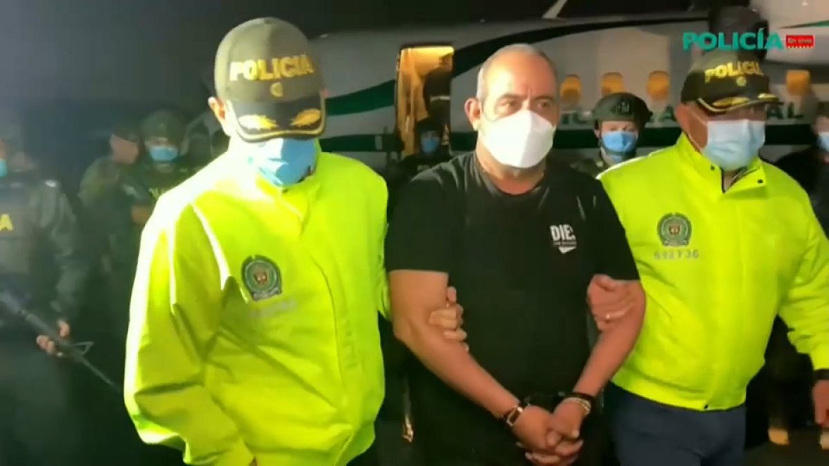 El capo de la droga Otoniel tras su detención en Colombia 