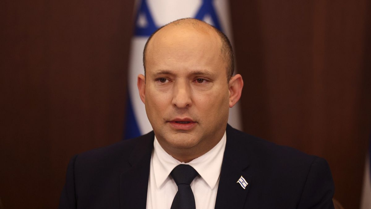 Israeli Prime Minister Naftali Bennett attends a cabinet meeting at the Prime Minister's office in Jerusalem, Wednesday, Nov. 3, 2021.