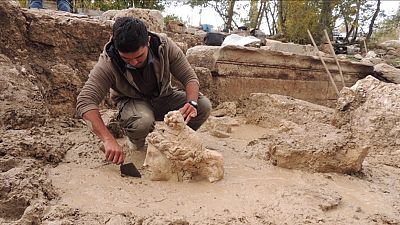 Statue heads of Aphrodite and Dionysus were discovered in Aizanoi, western Turkey.