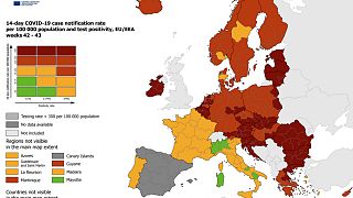 εβδομαδιαίος χάρτης του Ευρωπαϊκού Κέντρου Πρόληψης και Ελέγχου Νόσων (ECDC)