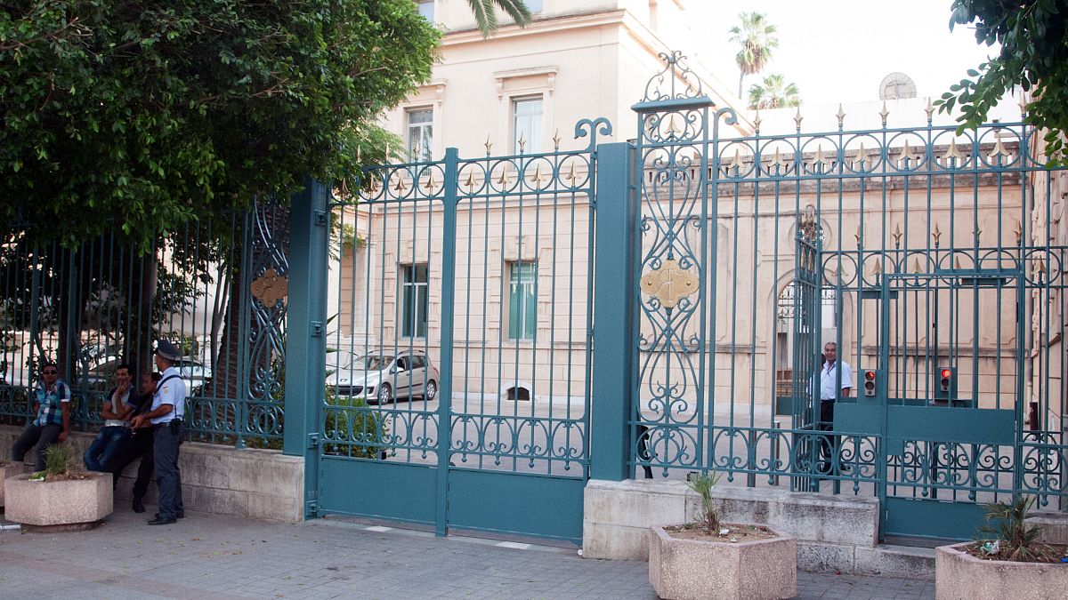Outside view of the French embassy in Tunis.