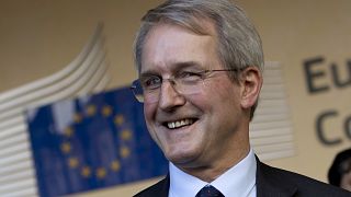 British lawmaker Owen Paterson outside the European Commission's headquarters in Brussels on Oct. 22, 2018.