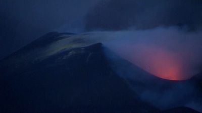 La Palma volcano sunset