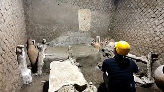 Well-preserved 'slave room' unearthed in ancient Roman city of Pompeii