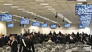 Άποψη της αίθουσας όπου διεξάγεται η δίκη της "Ντραγκέτα" στην Ιταλία
