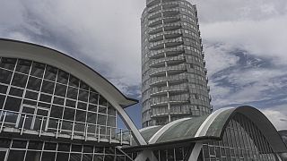 This photo taken on September 28, 2021 shows the cylindrical design of Hotel Humboldt, a work from the 50s designed by the Venezuelan architect Tomas Sanabria.