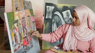 Sana Ashraf Sharif Muhsin, the Somali artist painting to portray good image