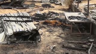 آثار الحريق الذي وقع في مدرسة بمارادي في جنوب النيجر