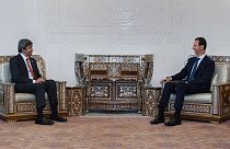 BAE Dışişleri Bakanı Nahyan ile Suriye Devlet Başkanı Esad