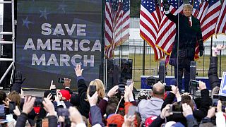 Le président Donald Trump s'adressant à la foule près du Capitole, à Washington, le 6 janvier 2021, archives