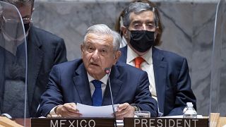 Andres Manuel Lopez Obrador durante su discurso ante la ONU