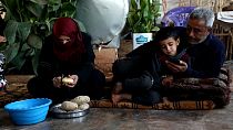 Una familia de desplazados sirios