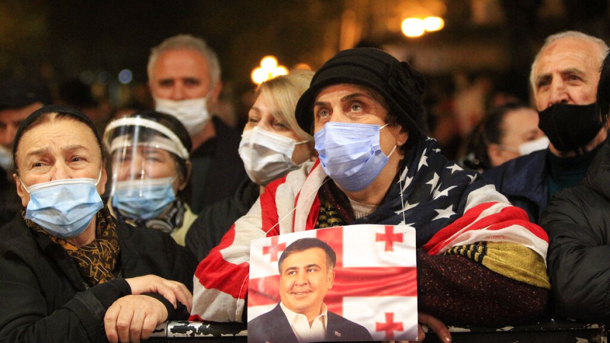 Proteste für Saakaschwili in Tbilissi in Georgien