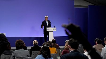 John Kerry, United States Special Presidential Envoy for Climate speaks at the COP26 UN Climate Summit, in Glasgow, Scotland, Wednesday, Nov. 10, 2021.