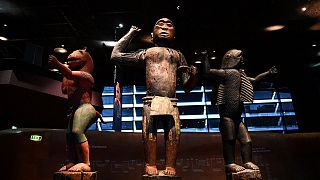 Archives : trois des pièces restituées au Benin, alors exposées au musée du Quai Branly, à Paris, le 10 septembre 2021