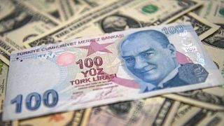 عملات ورقية بالليرة التركية والدولار الأمريكي.