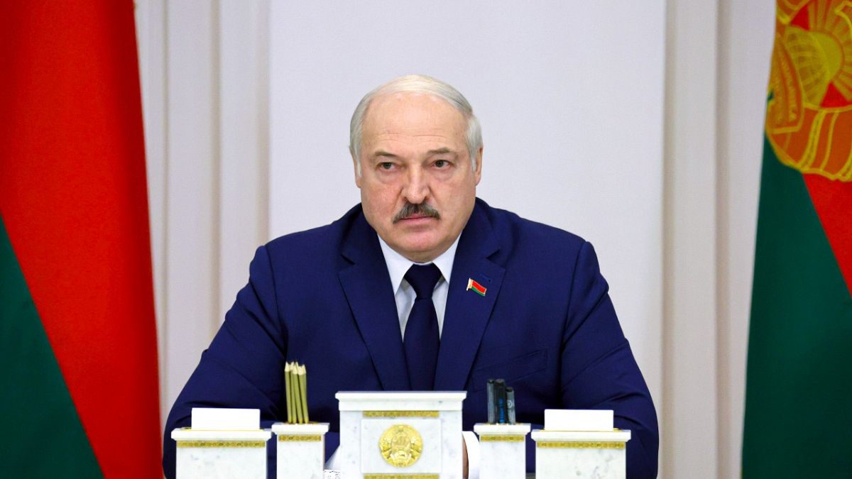 Belarusian leader Alexander Lukashenko speaks during a cabinet meeting in Minsk, Belarus, Thursday, Nov. 11, 2021.
