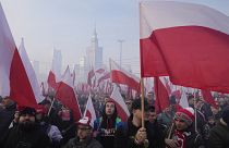 Manifestantes nacionalistas en Varsovia en el Día de la Independencia