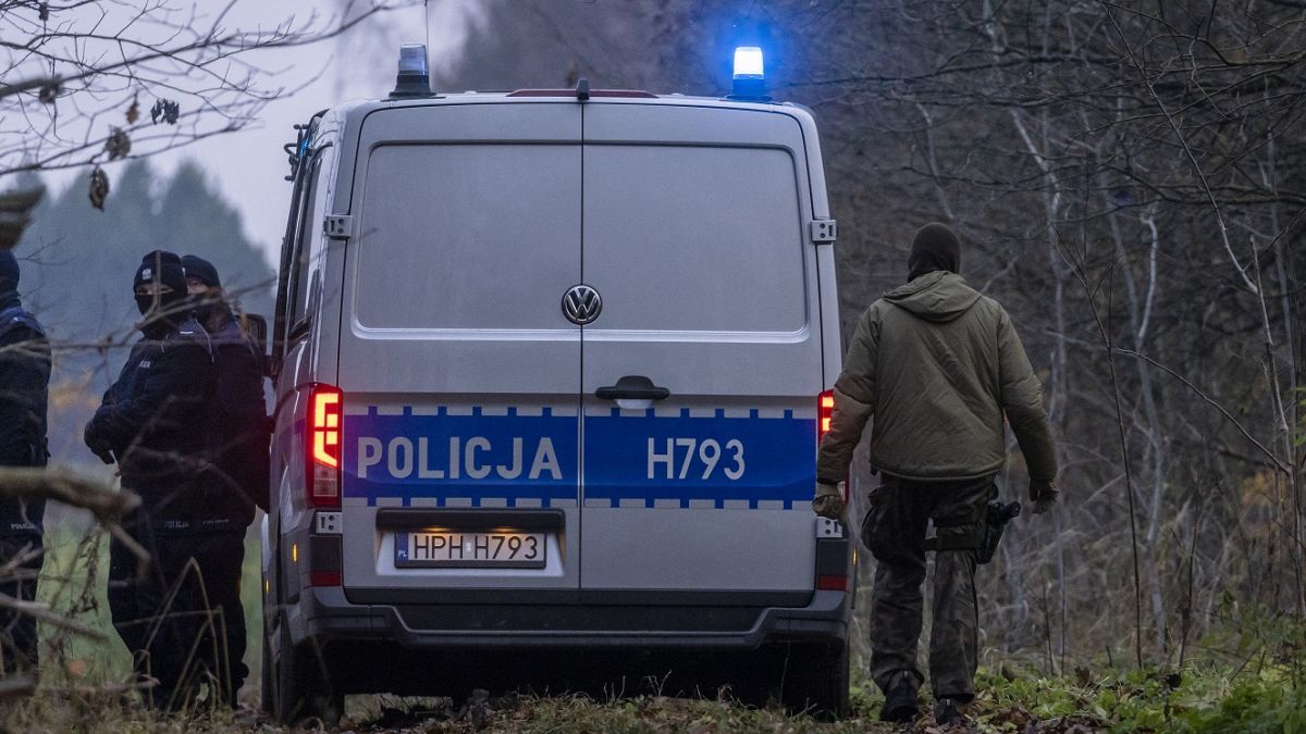 Polnische Polizei nahe der Grenze zu Belarus