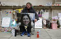 Richard Ratcliffe prosigue su huelga de hambre delante del Ministerio de Asuntos Exteriores británico, Londres, Reino Unido 11/11/2021