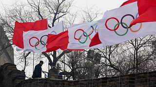 Çin ve Olimpiyat oyunları bayrakları