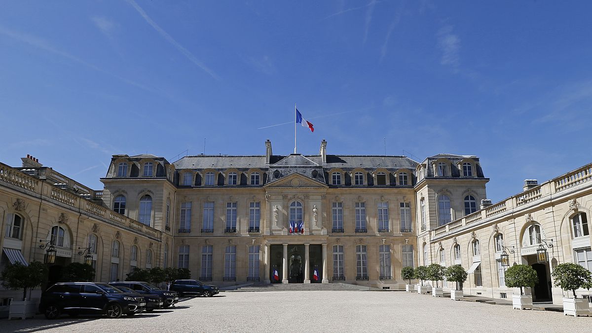 The courtyard of the Elysee Palace is pictured in Paris, France, Friday July 5, 2019. 