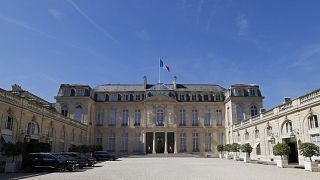 The courtyard of the Elysee Palace is pictured in Paris, France, Friday July 5, 2019.