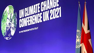 غرفة الاجتماعات قبل الافتتاح الإجرائي لقمة المناخ COP26 للأمم المتحدة في غلاسكو، اسكتلندا، الأحد 31 أكتوبر 2021.