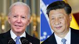 FILE - This combination image shows U.S. President Joe Biden and China's President Xi Jinping.