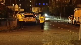 Control de policía en Liverpool, Reino Unido, 14/11/2021