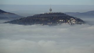 La capitale de la Bosnie, Sarajevo, sous un nuage de pollution, le 17/12/2020 - archives