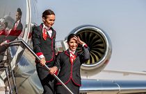 Air hostesses at the Dubai Airshow
