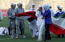لاعبات المنتخب الإيراني لكرة القدم سيدات.