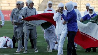 لاعبات المنتخب الإيراني لكرة القدم سيدات.
