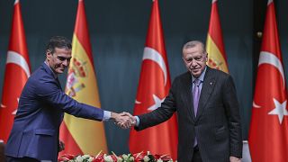 Türkiye Cumhurbaşkanı Recep Tayyip Erdoğan ve İspanya Başbakanı Pedro Sanchez 