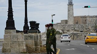 Soldados patrullaron a lo largo del malecón, 15/11/2021, La Habana, Cuba