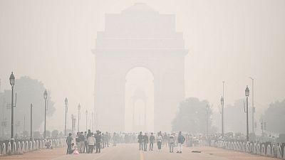 Smog in New Delhi, India.