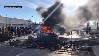 Segundo día de la huelga indefinida de los trabajadores del metal en Cádiz (España).