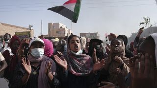 خلال تظاهرات السودان ضد الانقلاب العسكري