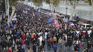 Акция сторонников Михаила Саакашвили в Тбилиси 15 ноября 2021