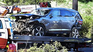Image d'illustration - le véhicule conduit par le champion de golf Tiger Woods après son accident, le 23 février 2021, Californie, USA