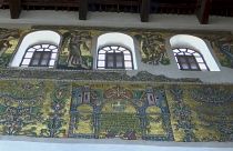 Los mosaicos restaurados en a Iglesia de la Natividad, en Belén