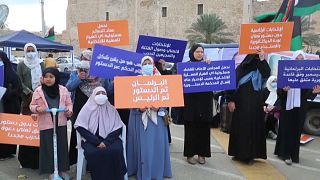 Libyans protest against Khalifa Haftar and Gadhafi's son presidential runs