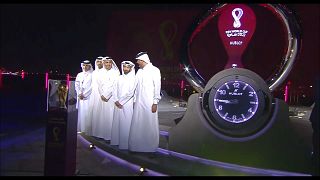 Die Enthüllung des WM-Countdowns fand vor der Skyline Dohas statt