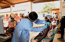 Eine mobile Impfstation in einem ländlichen Gebiet der Zentralafrikanischen Republik