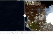 Imagen de la costa de La Palma tomada por el satélite Sentinel 1