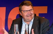 Peter Lundgren is seen during the Sweden Democrats' election night watch party in Stockholm in May 2019.
