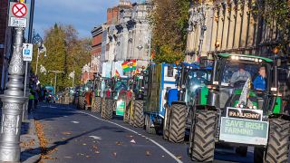 Irish farmers protest through Dublin, Ireland