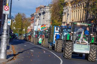 Irish farmers protest through Dublin, Ireland