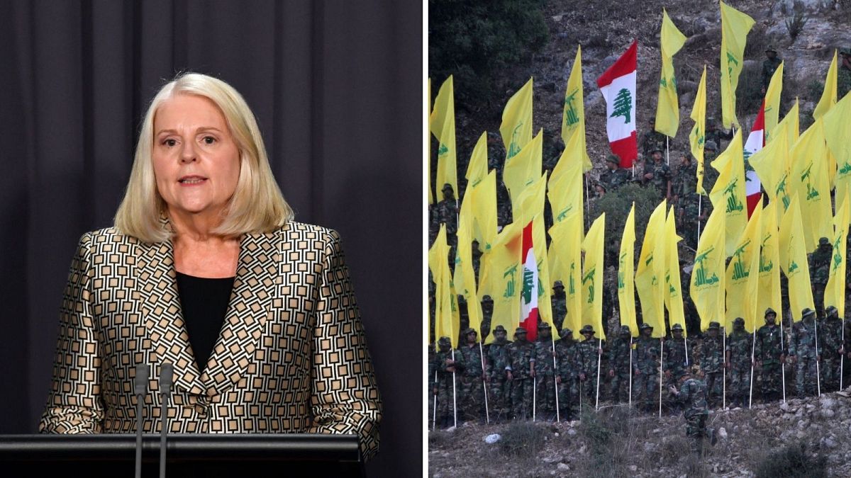 پرچم حزب الله/خانم کارن اندروز وزیر کشور استرالیا